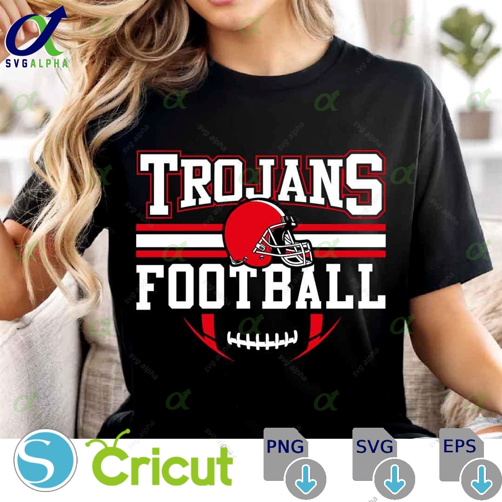 Trojans Mascot Svg Png Trojans Football Svg Varsity Trojans Shirt School Spirit Mascot Svg Football Cheer Sublimation Football Mom